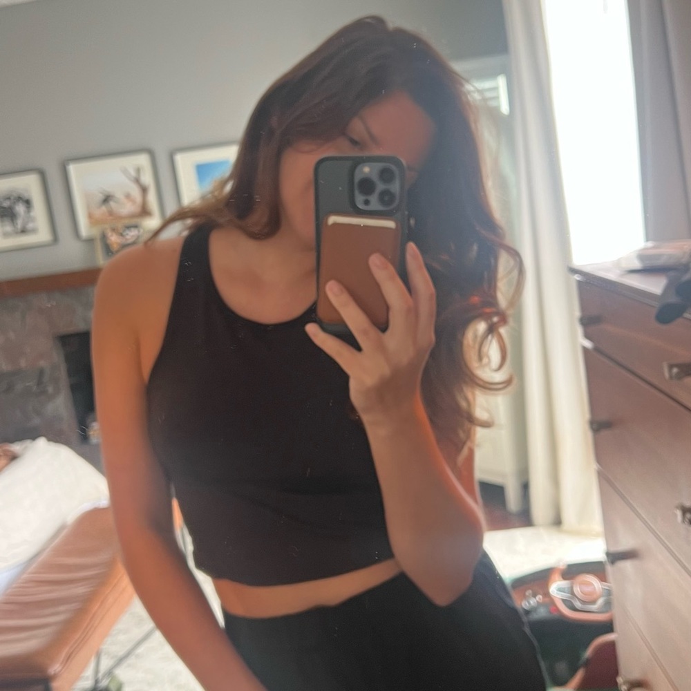 lululemon athletica Black Ribbed Tank Top